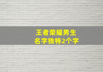 王者荣耀男生名字独特2个字