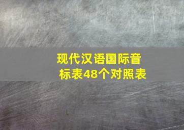 现代汉语国际音标表48个对照表