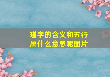 瑾字的含义和五行属什么意思呢图片