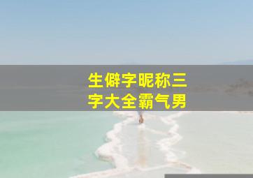 生僻字昵称三字大全霸气男