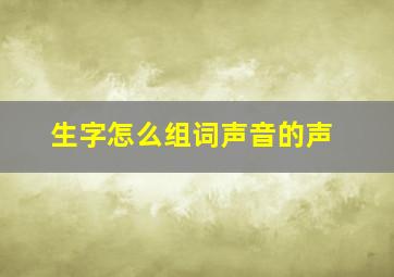 生字怎么组词声音的声