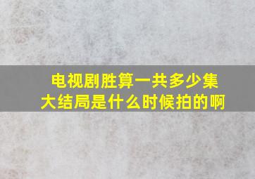 电视剧胜算一共多少集大结局是什么时候拍的啊