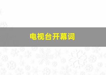 电视台开幕词