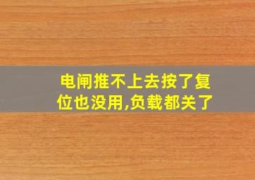 电闸推不上去按了复位也没用,负载都关了