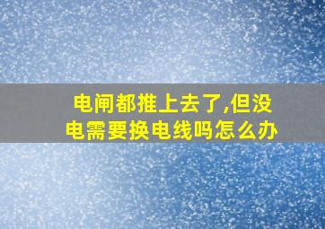 电闸都推上去了,但没电需要换电线吗怎么办