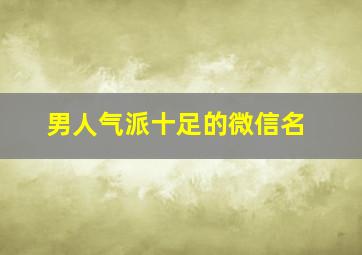 男人气派十足的微信名