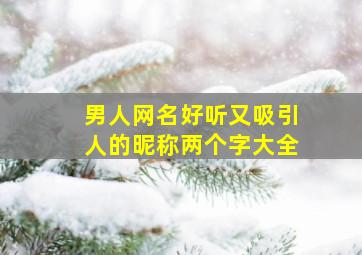 男人网名好听又吸引人的昵称两个字大全