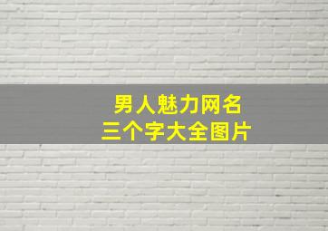 男人魅力网名三个字大全图片