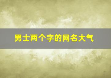 男士两个字的网名大气