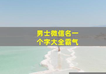 男士微信名一个字大全霸气