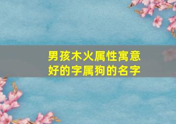 男孩木火属性寓意好的字属狗的名字