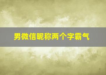 男微信昵称两个字霸气