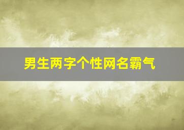 男生两字个性网名霸气