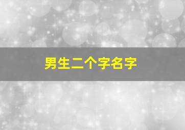 男生二个字名字