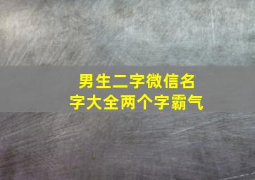 男生二字微信名字大全两个字霸气