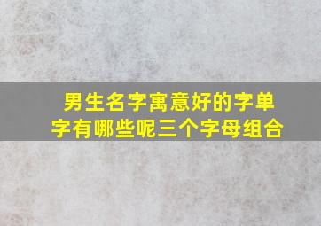 男生名字寓意好的字单字有哪些呢三个字母组合