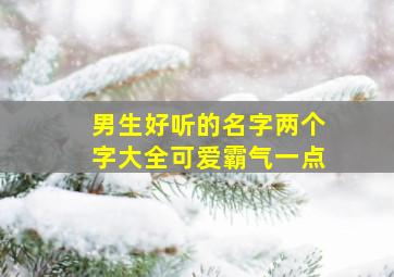 男生好听的名字两个字大全可爱霸气一点