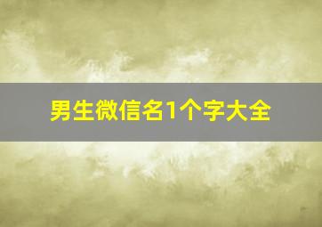 男生微信名1个字大全