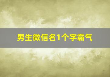 男生微信名1个字霸气