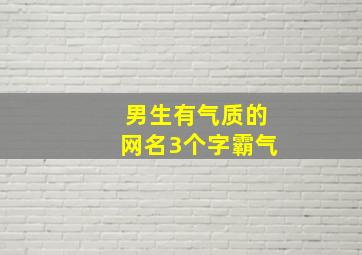 男生有气质的网名3个字霸气