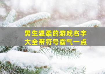 男生温柔的游戏名字大全带符号霸气一点