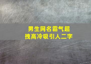 男生网名霸气超拽高冷吸引人二字