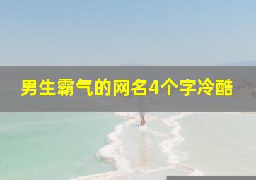 男生霸气的网名4个字冷酷