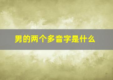 男的两个多音字是什么