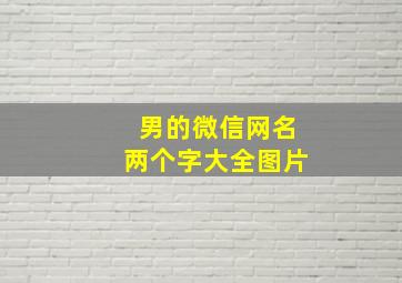 男的微信网名两个字大全图片