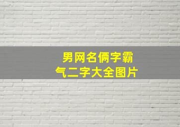 男网名俩字霸气二字大全图片