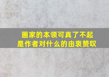 画家的本领可真了不起是作者对什么的由衷赞叹