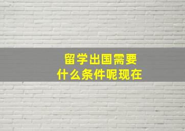 留学出国需要什么条件呢现在