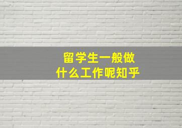 留学生一般做什么工作呢知乎