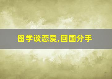 留学谈恋爱,回国分手