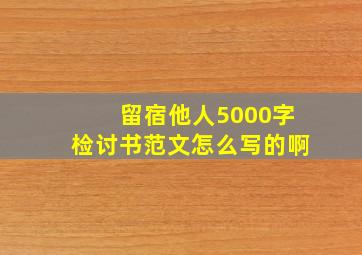 留宿他人5000字检讨书范文怎么写的啊