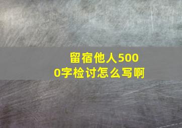 留宿他人5000字检讨怎么写啊