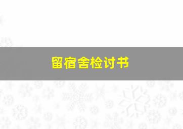 留宿舍检讨书