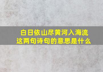 白日依山尽黄河入海流这两句诗句的意思是什么