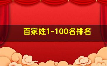 百家姓1-100名排名