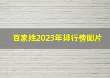 百家姓2023年排行榜图片