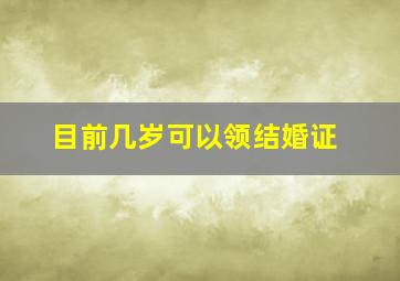 目前几岁可以领结婚证