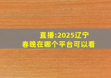 直播:2025辽宁春晚在哪个平台可以看