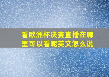 看欧洲杯决赛直播在哪里可以看呢英文怎么说