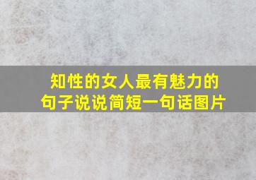 知性的女人最有魅力的句子说说简短一句话图片