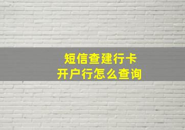 短信查建行卡开户行怎么查询