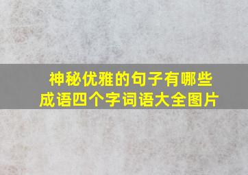 神秘优雅的句子有哪些成语四个字词语大全图片