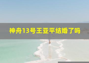 神舟13号王亚平结婚了吗