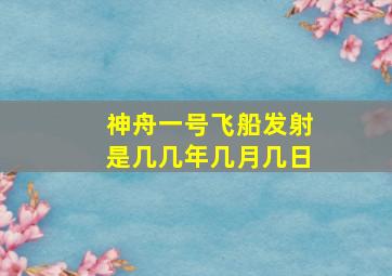 神舟一号飞船发射是几几年几月几日