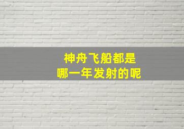 神舟飞船都是哪一年发射的呢