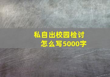 私自出校园检讨怎么写5000字